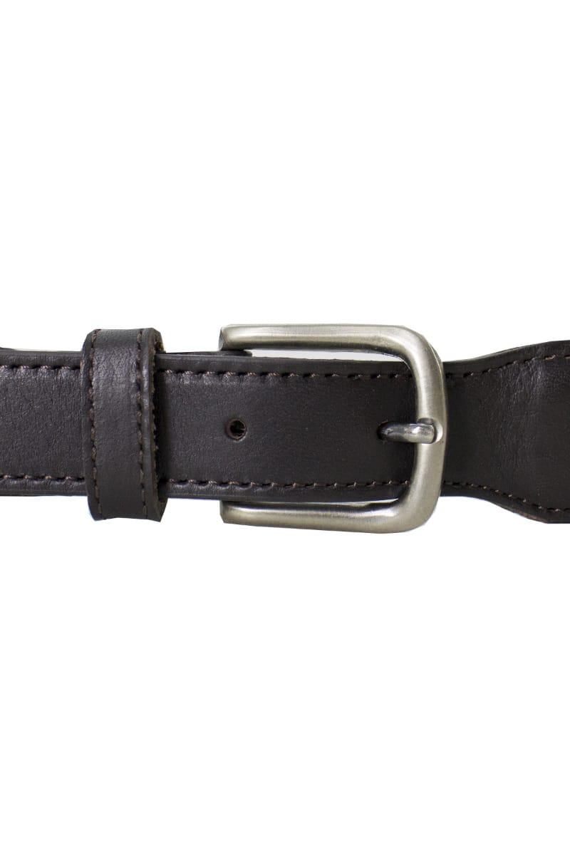 Cintura uomo in pelle intrecciata con denim made in italy