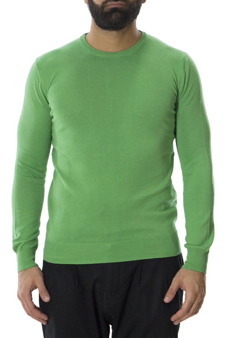 Maglia cotone 100% modello girocollo manica lunga verde