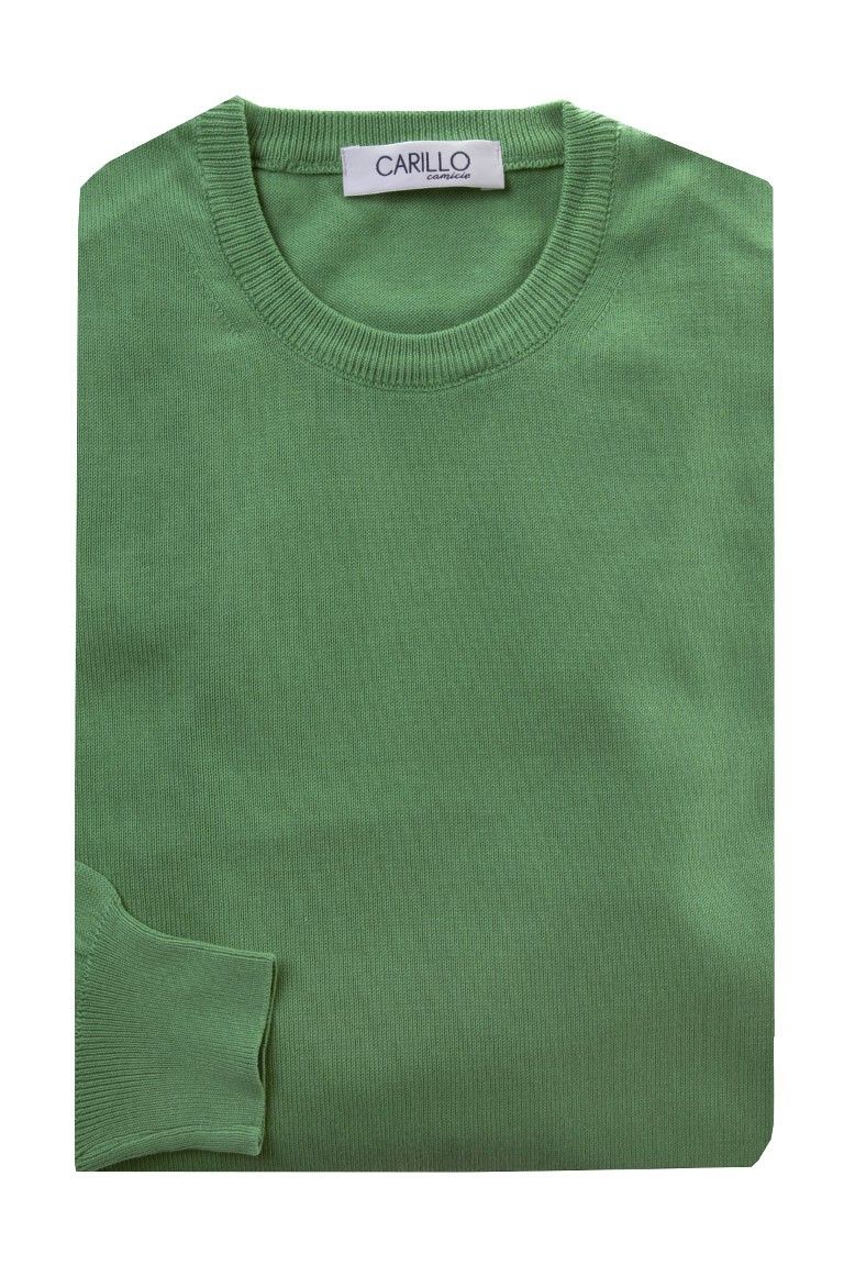 Maglia cotone 100% modello girocollo manica lunga verde