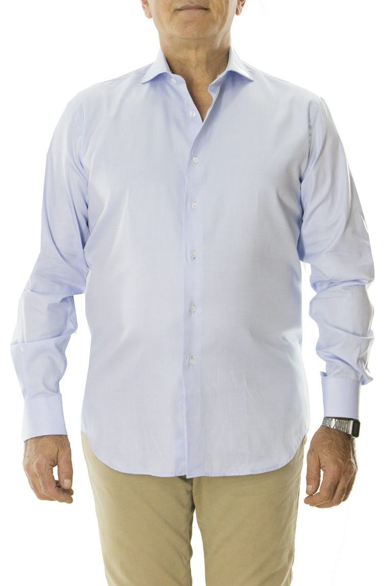 Camicia uomo regular 100% cotone  nido d ape celeste