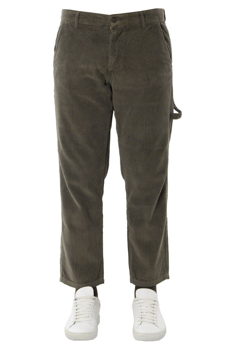 Pantalone uomo velluto a costine larghe regular tasca america