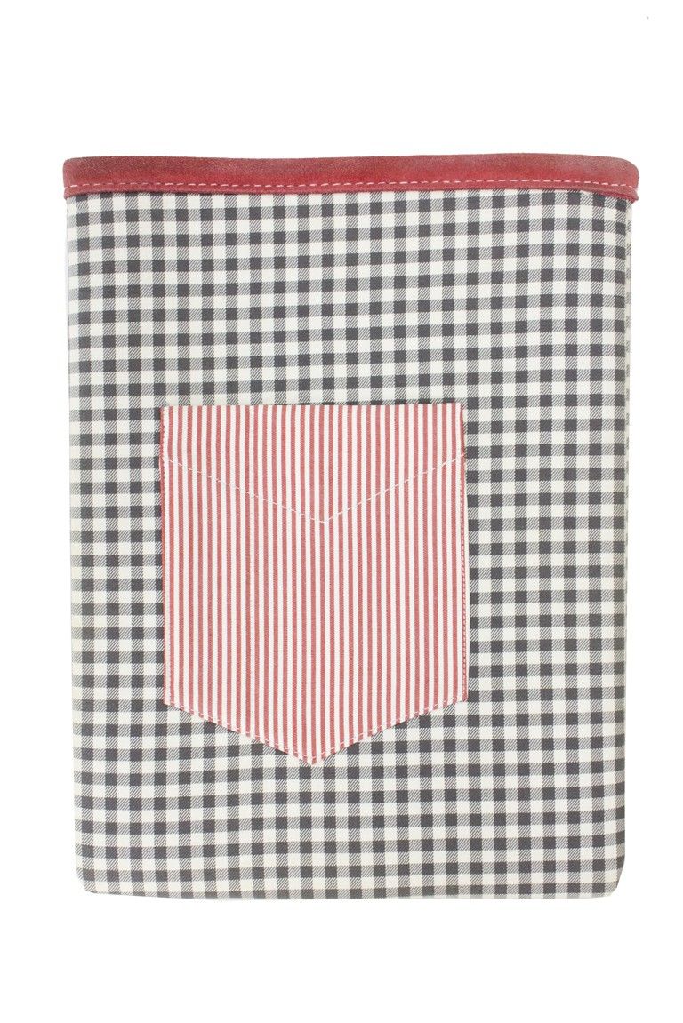 Porta i-pad imbottito fantasia quadretti con taschino