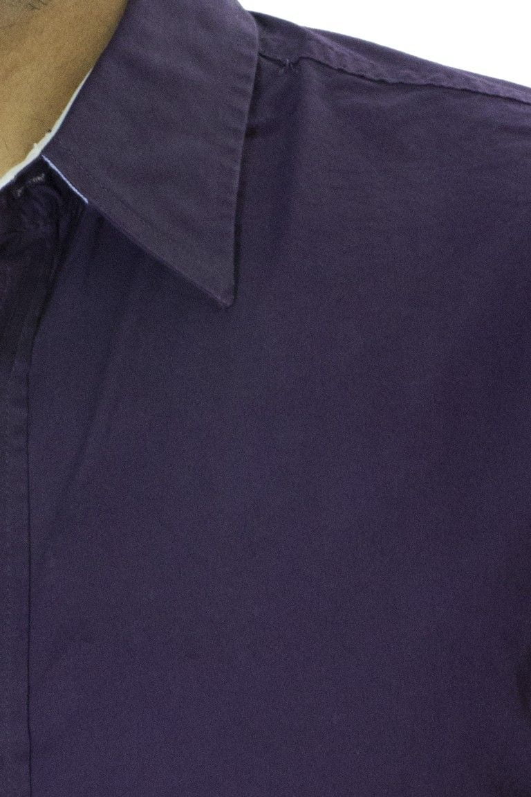 Camicia uomo in cotone elasticizzato vestibilita slim fit con collo francese
