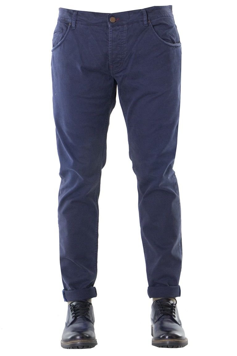 PANTALONE 5 TASCHE SLIM FIT BLU