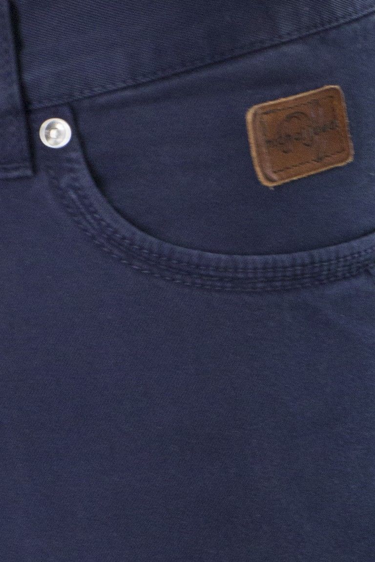 Pantalone uomo 5 tasche blu invernale chiusura bottoni