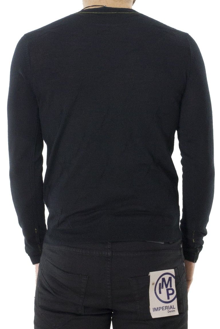 Maglioncino invernale da uomo in lana con scollo a V fantasia rombi slim fit
