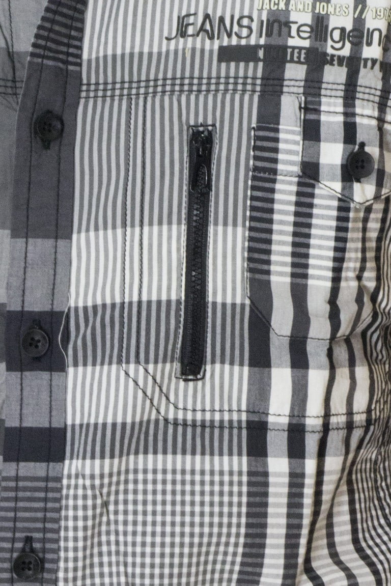 Camicia uomo mezze maniche in cotone elasticizzato fantasia quadri