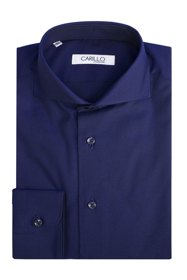 Camicia Uomo Collo Francese Blu regular fit