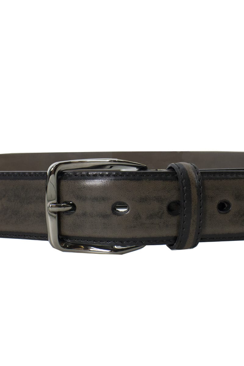 Cintura uomo marrone in vera pelle vintage effetto consumato made in italy