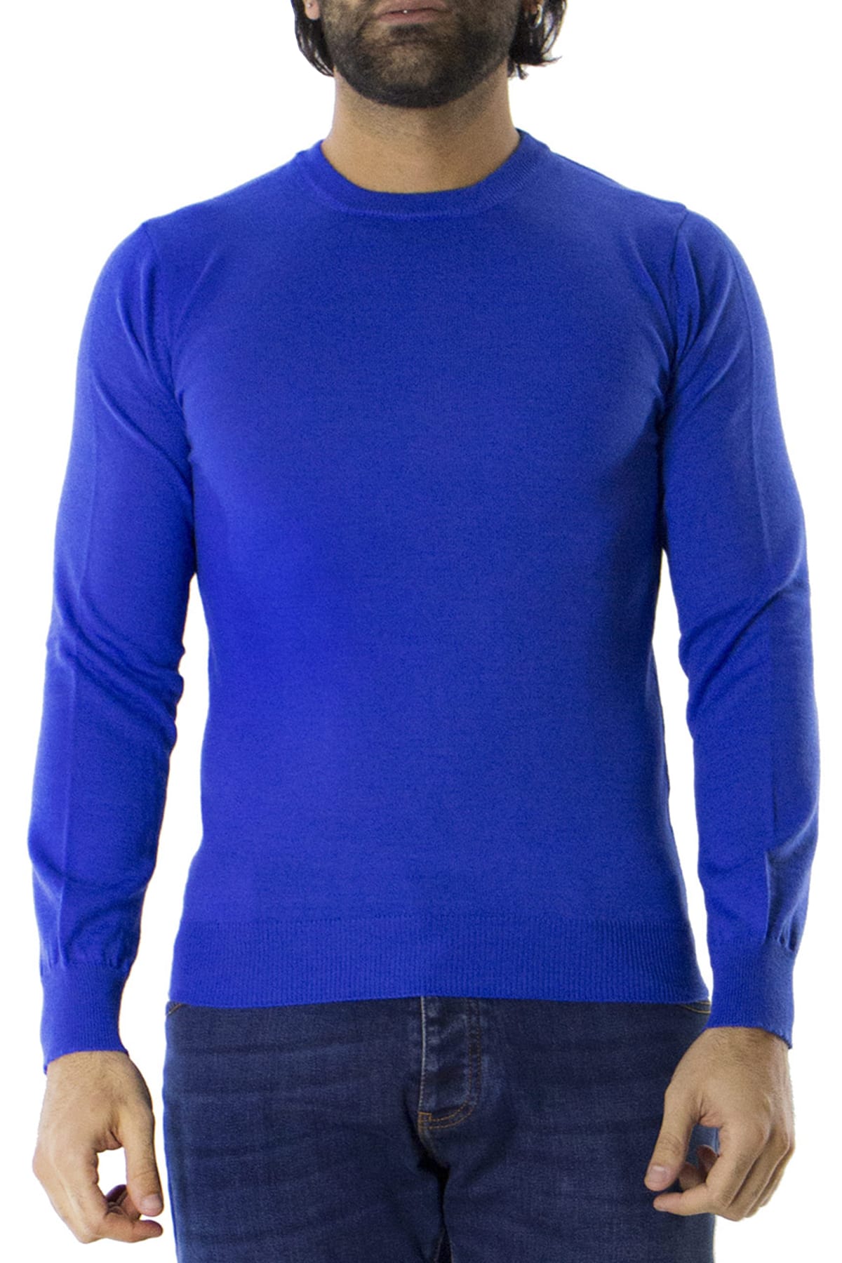 Maglioncini girocollo uomo lana merinos  extra slim fit made in Italy