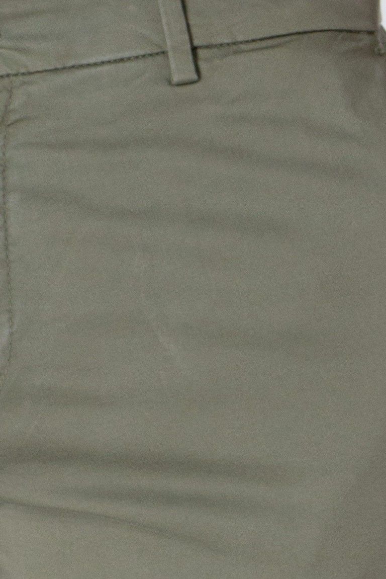 Pantalone Uomo tasca america estivo elegante in cotone elastico Casual chiusura zip verde blu made in italy