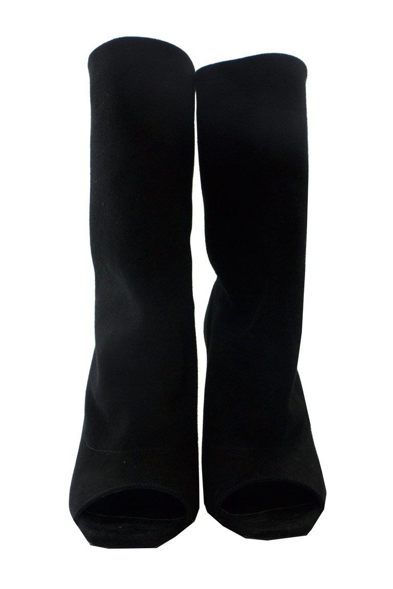 Stivali donna spuntati in camoscio nero invernali tacco a spillo 10cm marc ellis suola in vero cuoio
