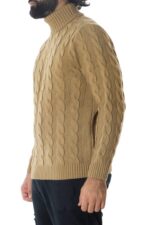 Maglione uomo lana grossa con treccia larga collo alto slim fit elastica Carillo Moda Abbigliamento uomo e donna scarpe e accessori