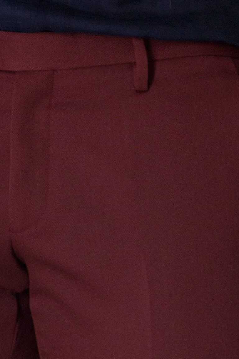 Pantalone uomo tasca america invernale elegante slim fit lana vergine marzotto microriga diagonale interna  sartoriale