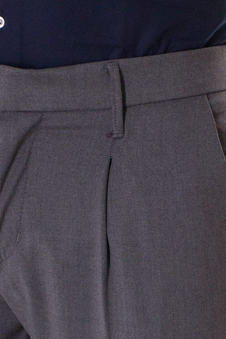 Pantalone uomo cavallo basso tasca america elastico con pence regular fit classico casual piega a mano chiusura cerniera