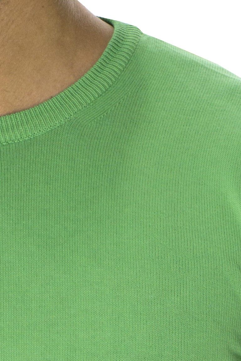 Maglia cotone 100% modello girocollo manica lunga verde