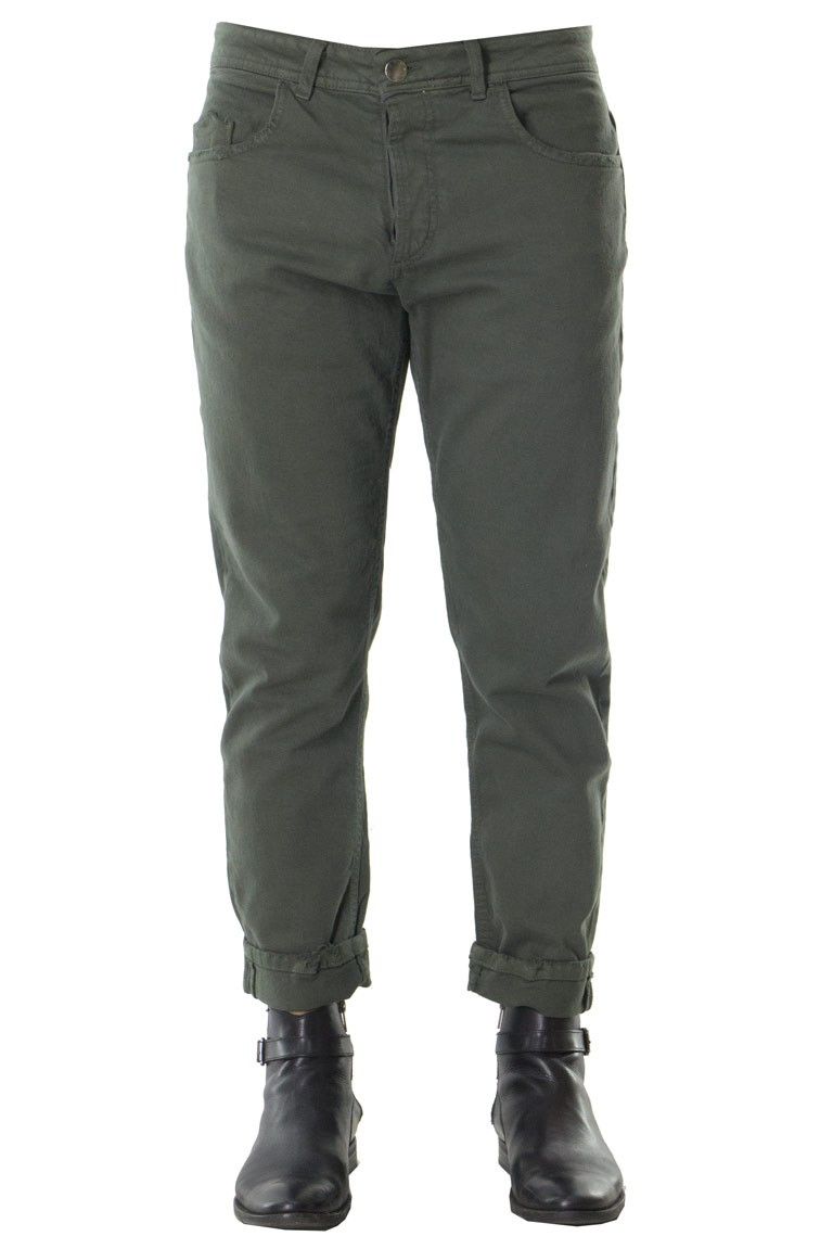 Pantalone uomo invernale slim fit in cotone elastico modello 5 tasche