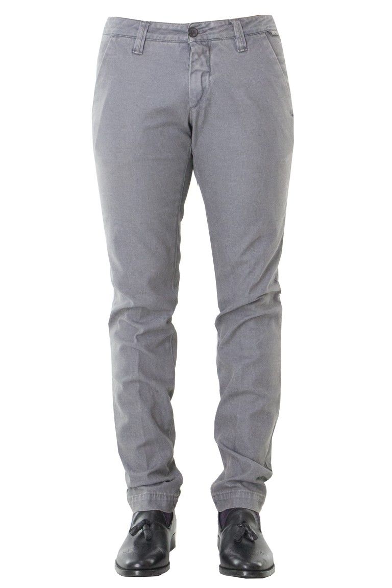 Pantalone uomo tasca america grigio nichol judd con pattine sul retro