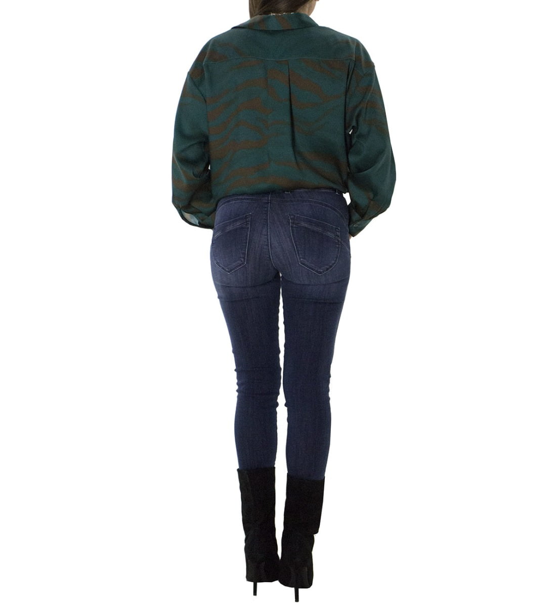 Jeans donna skinny elasticizzato lavaggio 2 medio modello 5 tasche effetto push up