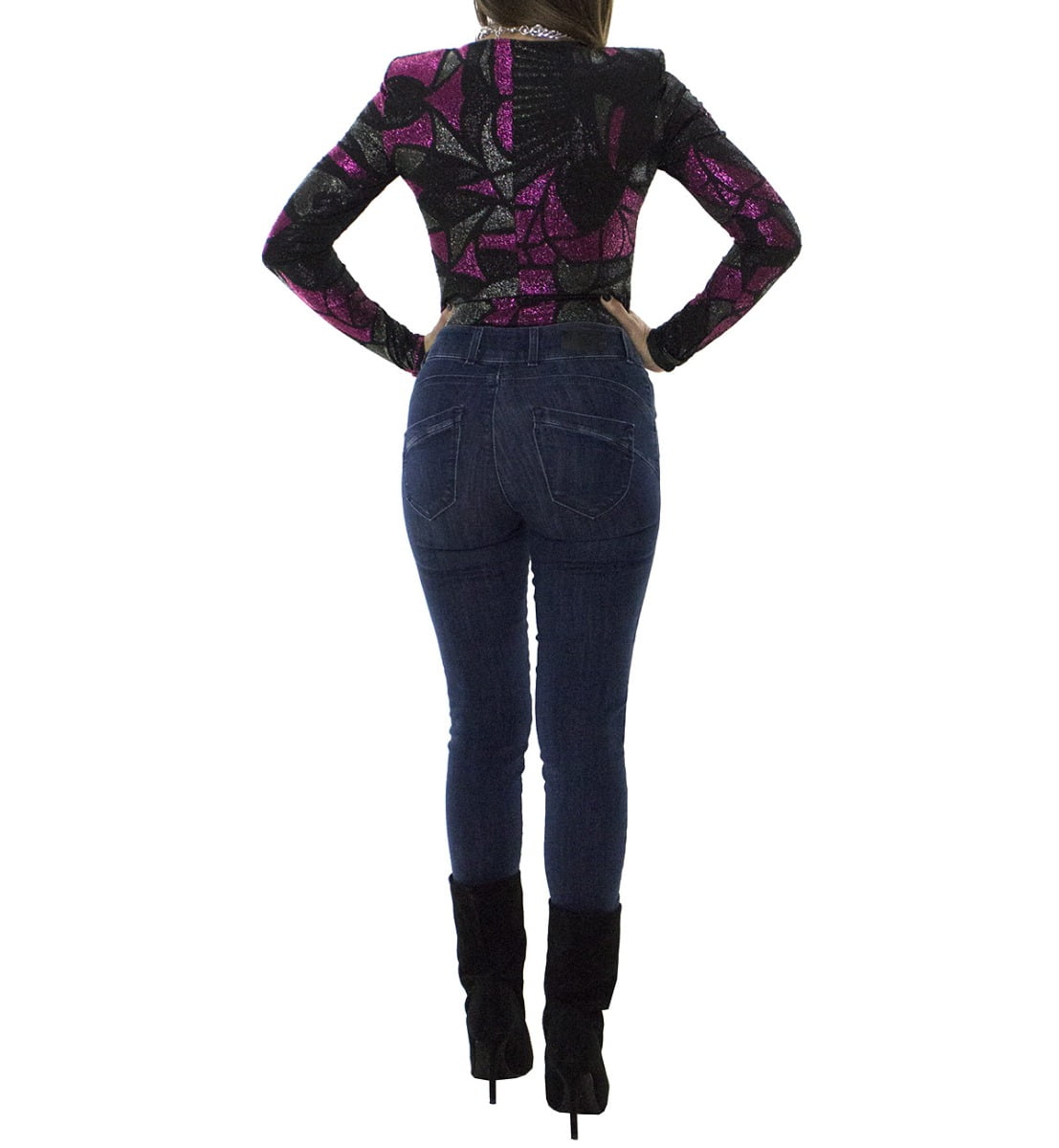 Jeans donna skinny elasticizzato lavaggio 0 modello 5 tasche effetto push up