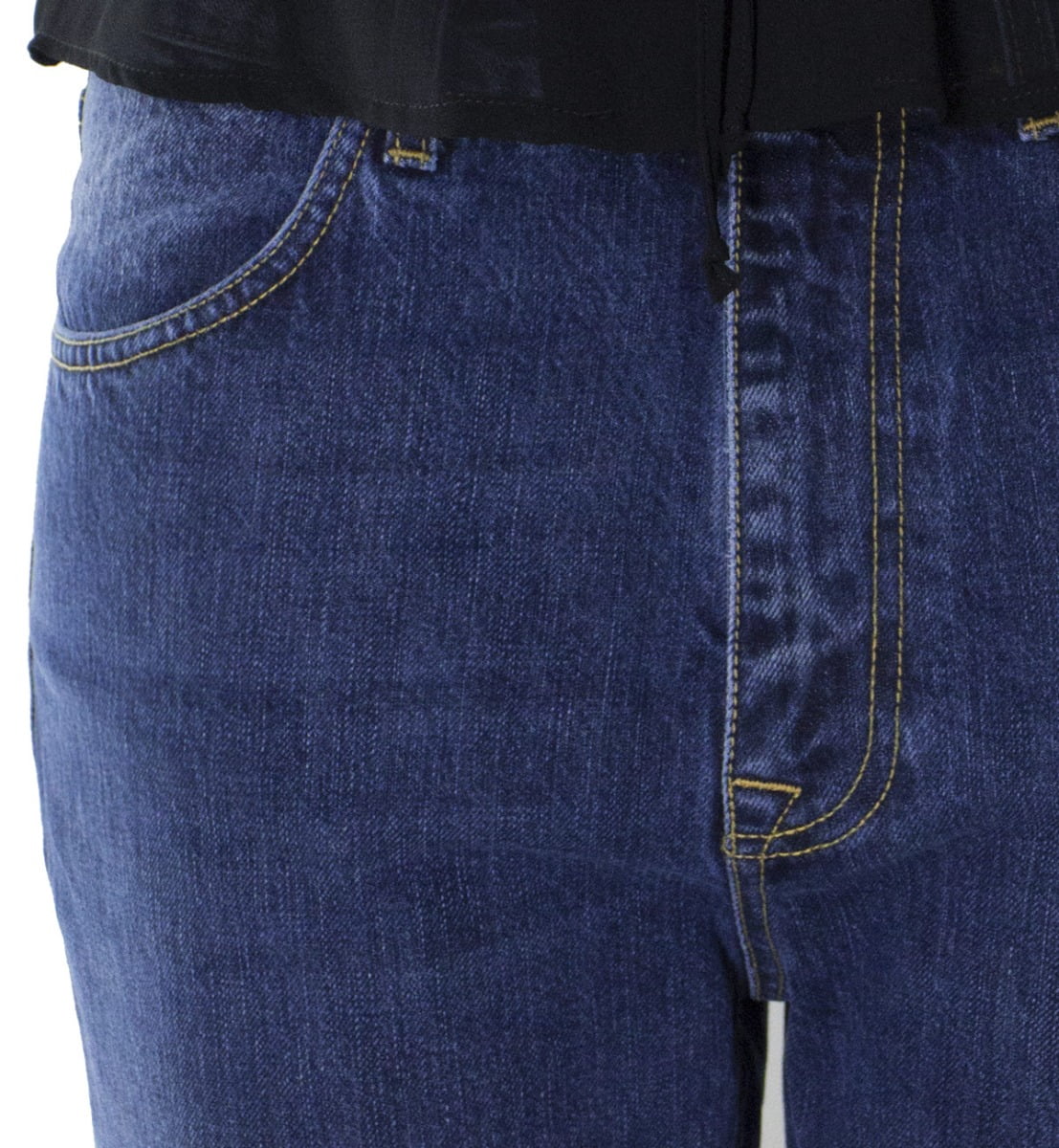 Jeans donna tessuto fisso lavaggio 1 sabbiato modello baggy 5 tasche