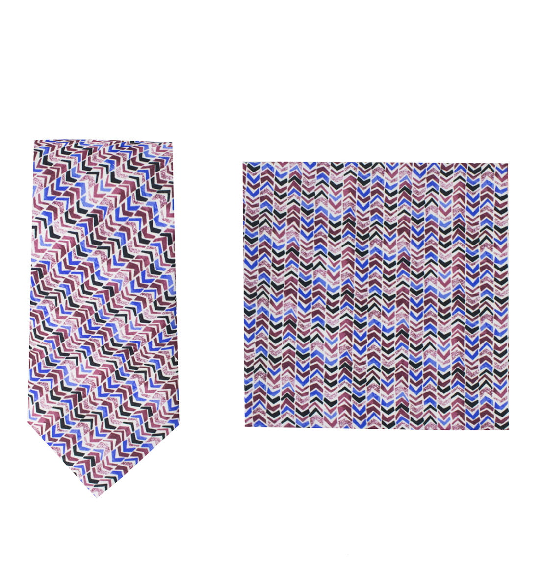 Cravatta uomo multicolor fantasia frecce compresa di pochette abbinata