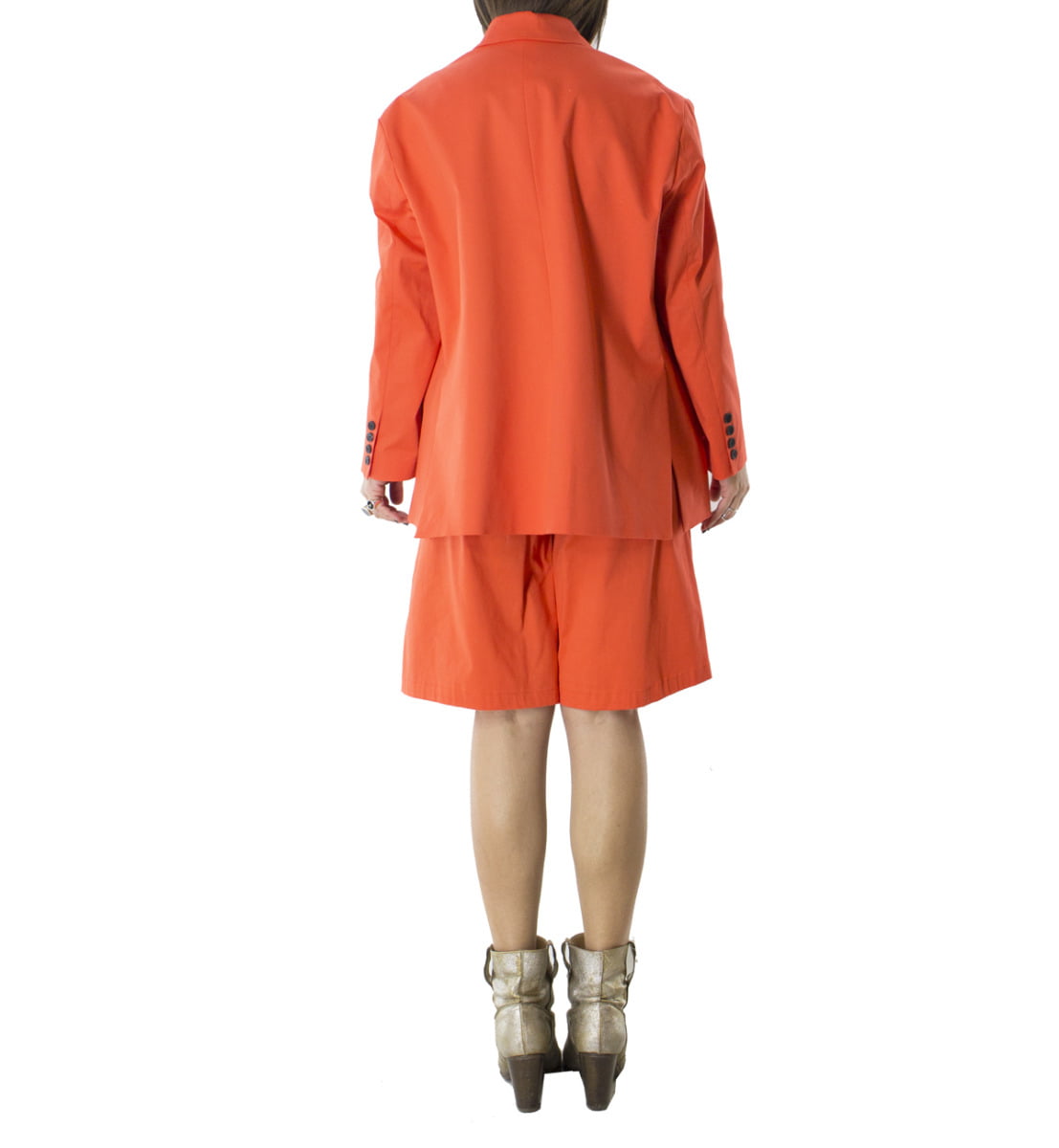 Giacca donna blazer a trapezio oversize con tasche pattina color cammello