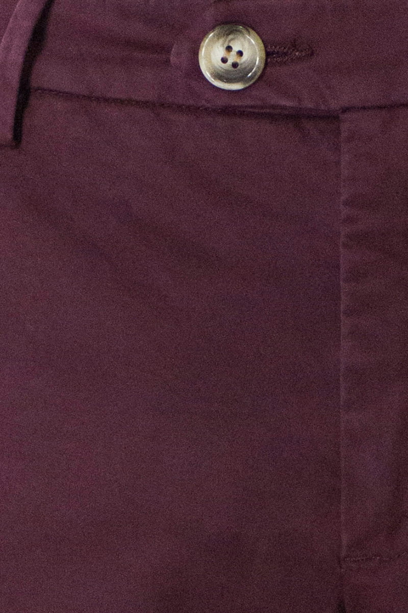 Pantaloni uomo cotone bordeaux invernali elasticizzati tasca america slim fit made in Italy