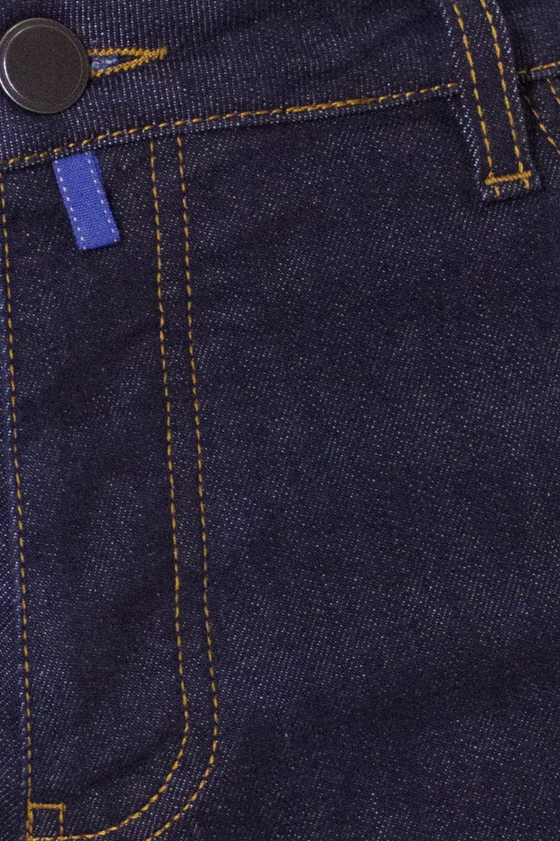 Jeans uomo slim lavaggio zero modello 5 tasche cuciture in contrasto made in italy