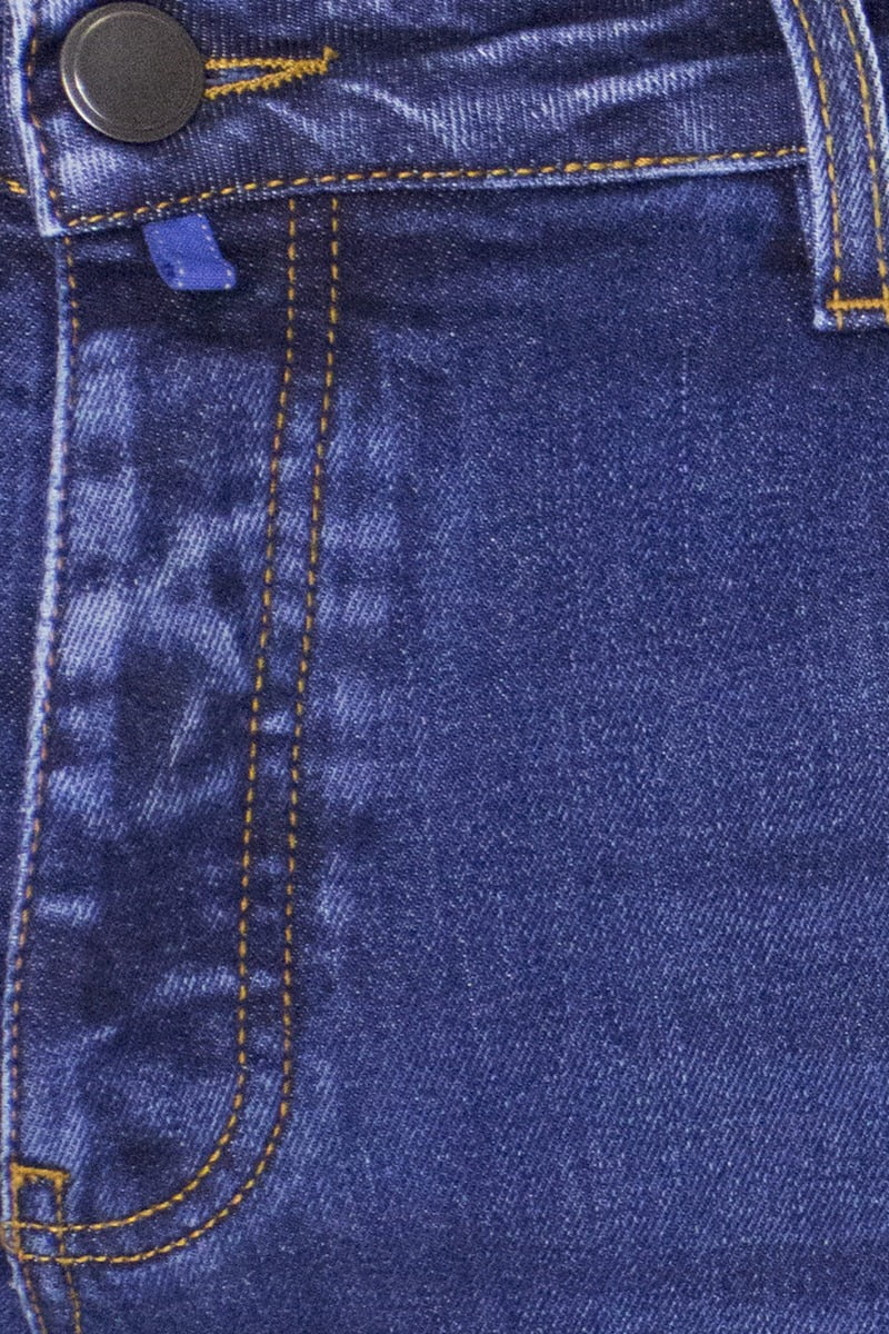 Jeans uomo slim sabbiato modello 5 tasche cuciture in contrasto made in italy