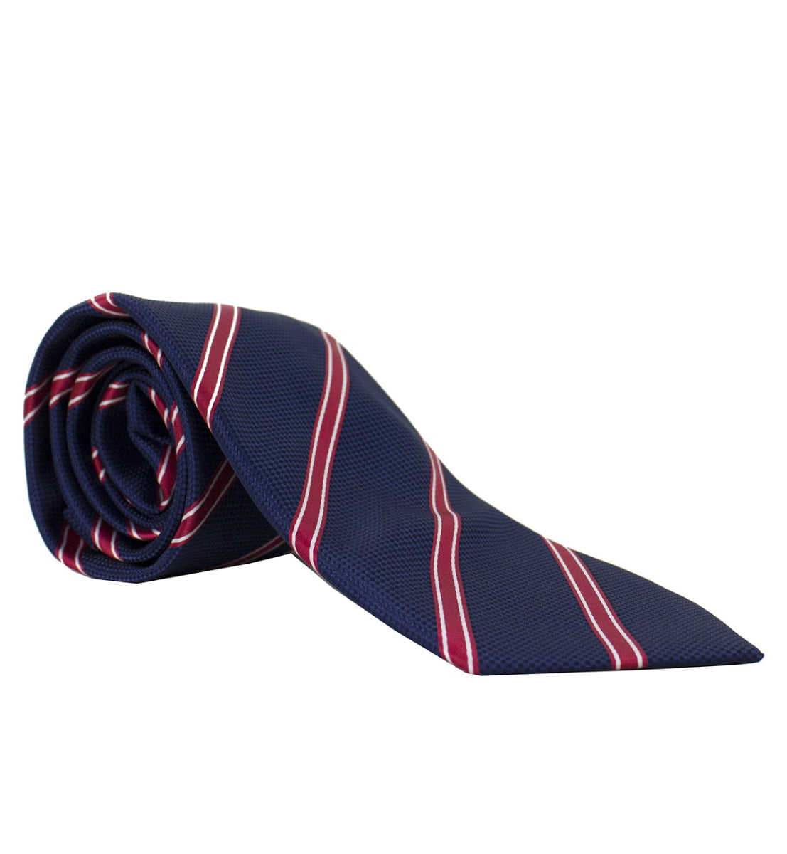 Cravatta uomo blu regimental righe diagonali rosse 8cm di larghezza made in italy
