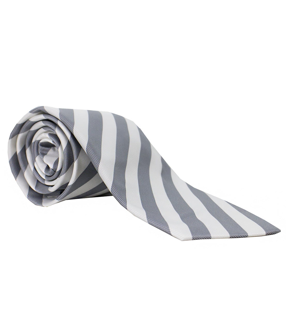 Cravatta uomo grigia righe diagonali bianche 8cm di larghezza made in italy