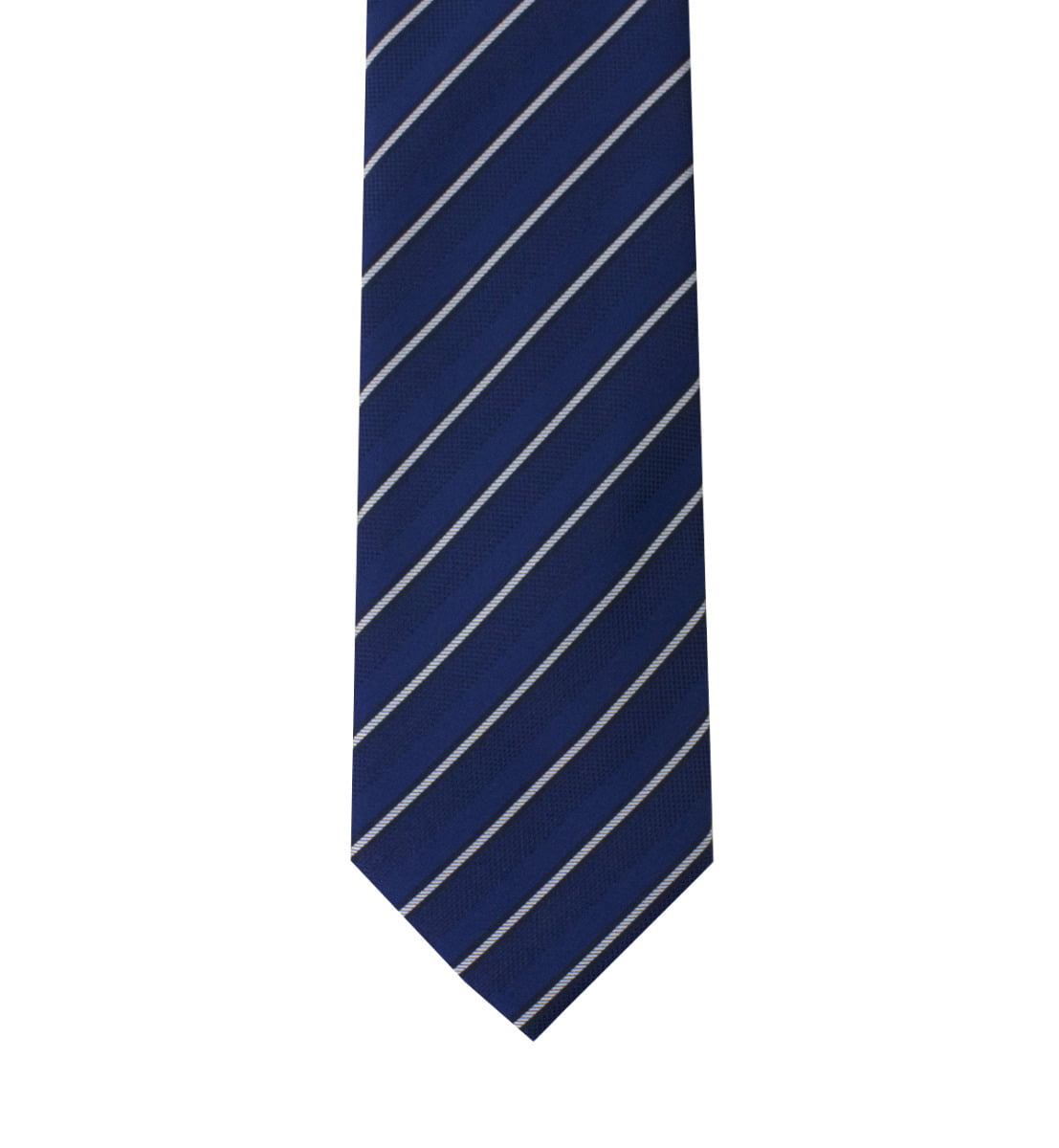 Cravatta uomo bluette righe diagonali bianche 8cm di larghezza made in italy