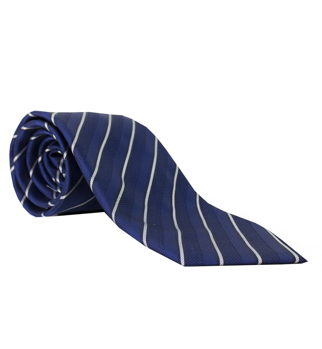 Cravatta uomo bluette righe diagonali bianche 8cm di larghezza made in italy
