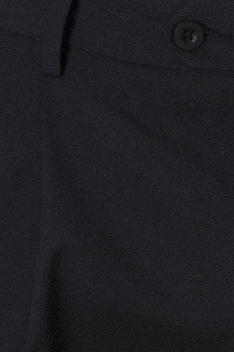 Bermuda uomo Nero in fresco lana vita alta con doppia pinces e tasca america