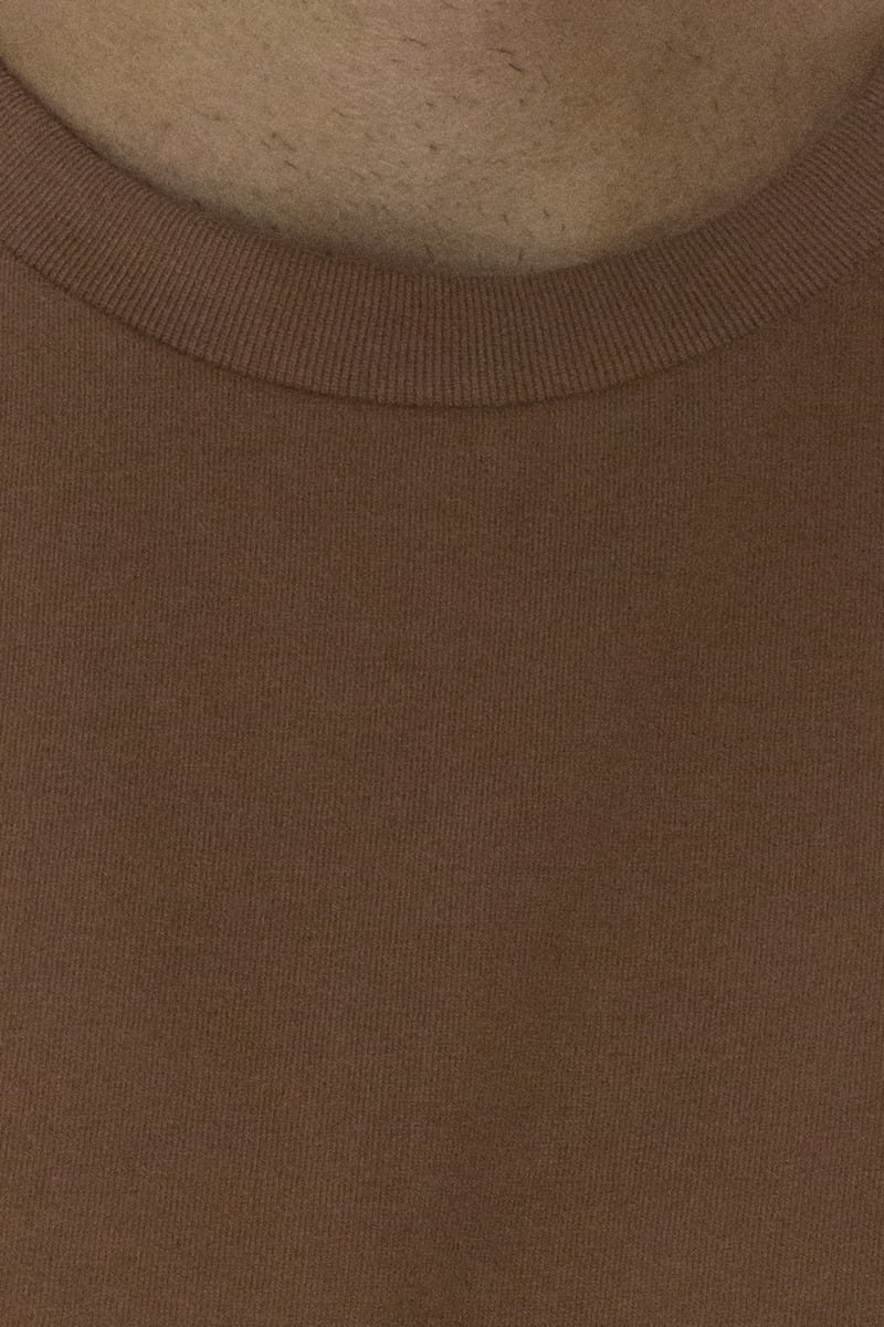 T-shirt da uomo Bruciato in cotone organico tinta unita regular fit elasticizzata girocollo