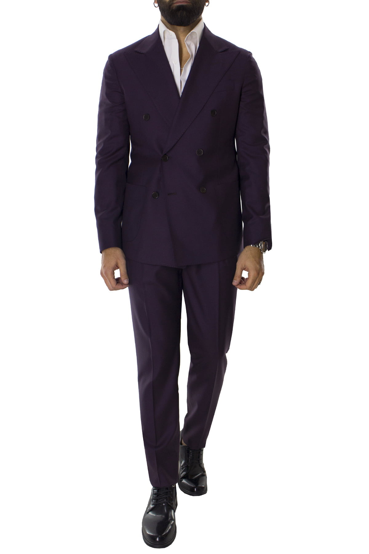 + PEOPLE completo uomo verde lana doppiopetto mod ARISTOTELE MADE IN ITALY 