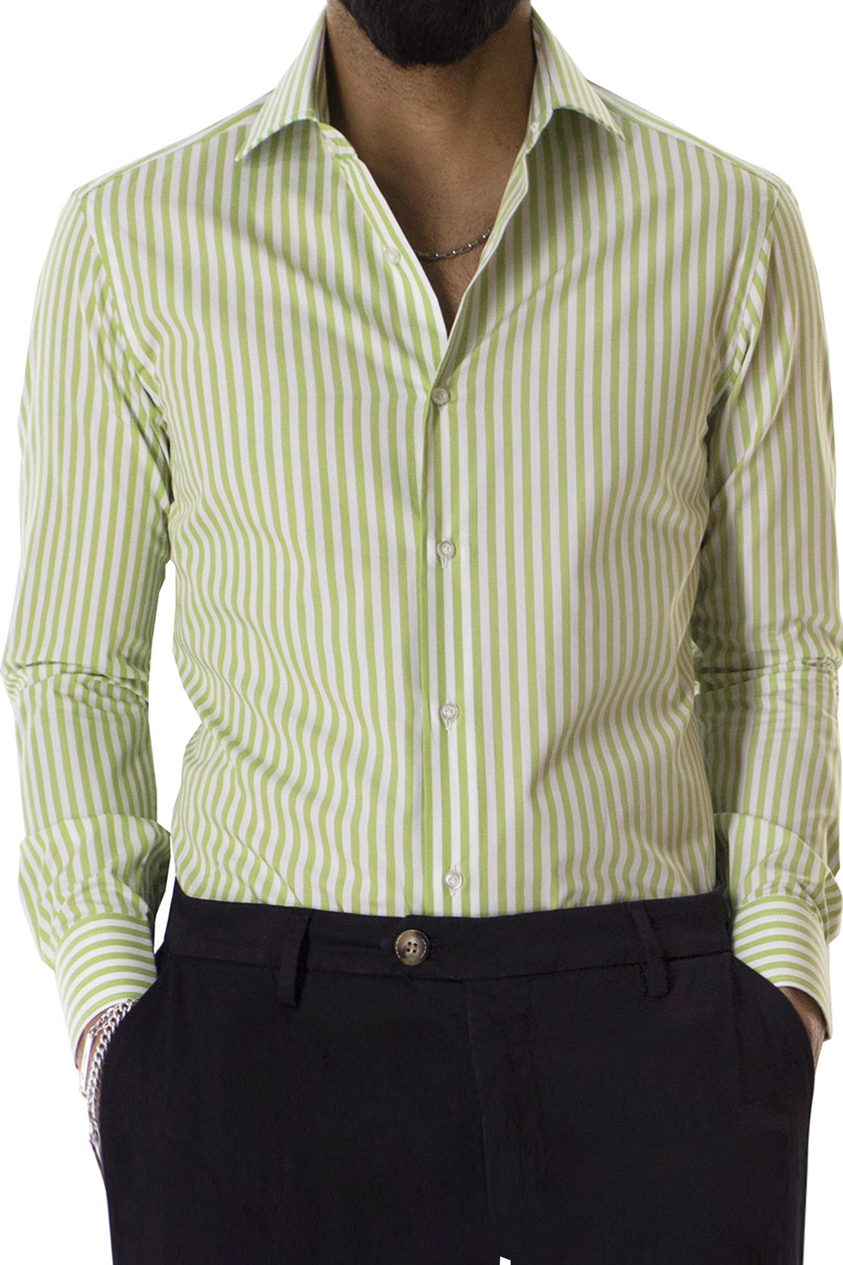 MODA UOMO Camicie & T-shirt Custom fit sconto 62% Verde S NoName Camicia 