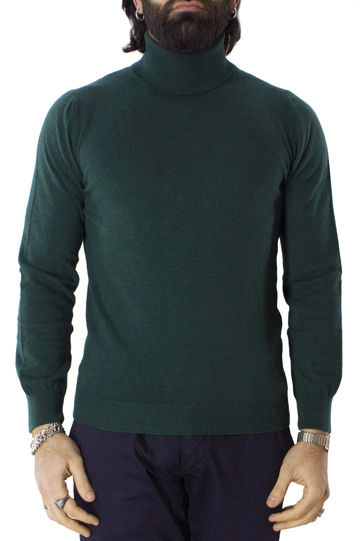 Maglione uomo Collo Alto in cashmere slim fit made in italy