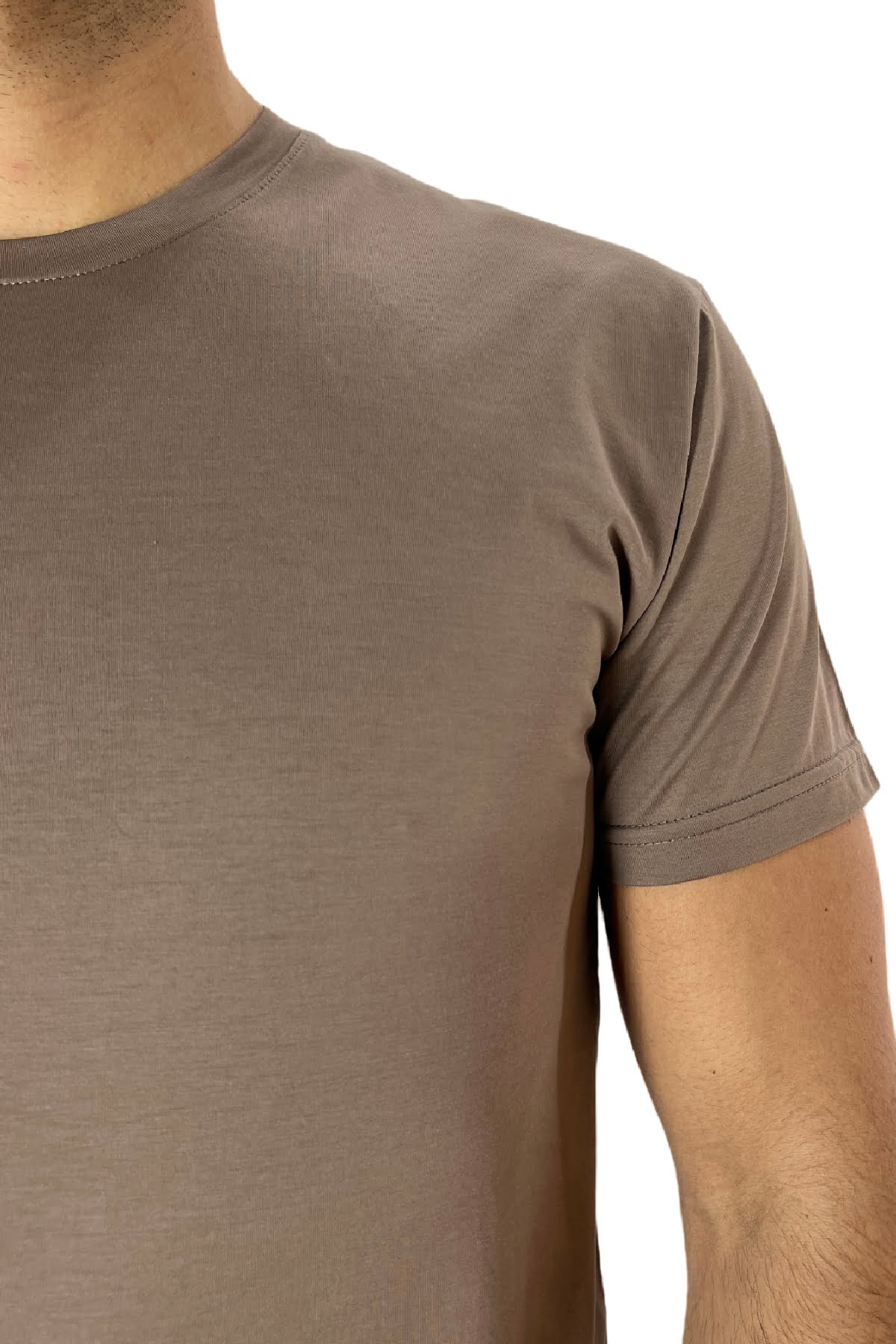 T-shirt da uomo Fango in cotone 100% Filo di scozia slim fit tinta unita Made In Italy