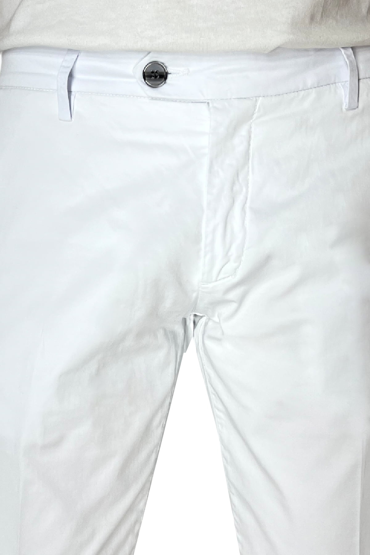 Pantalone uomo bianco in Cotone tasca america leggermente elastico estivo