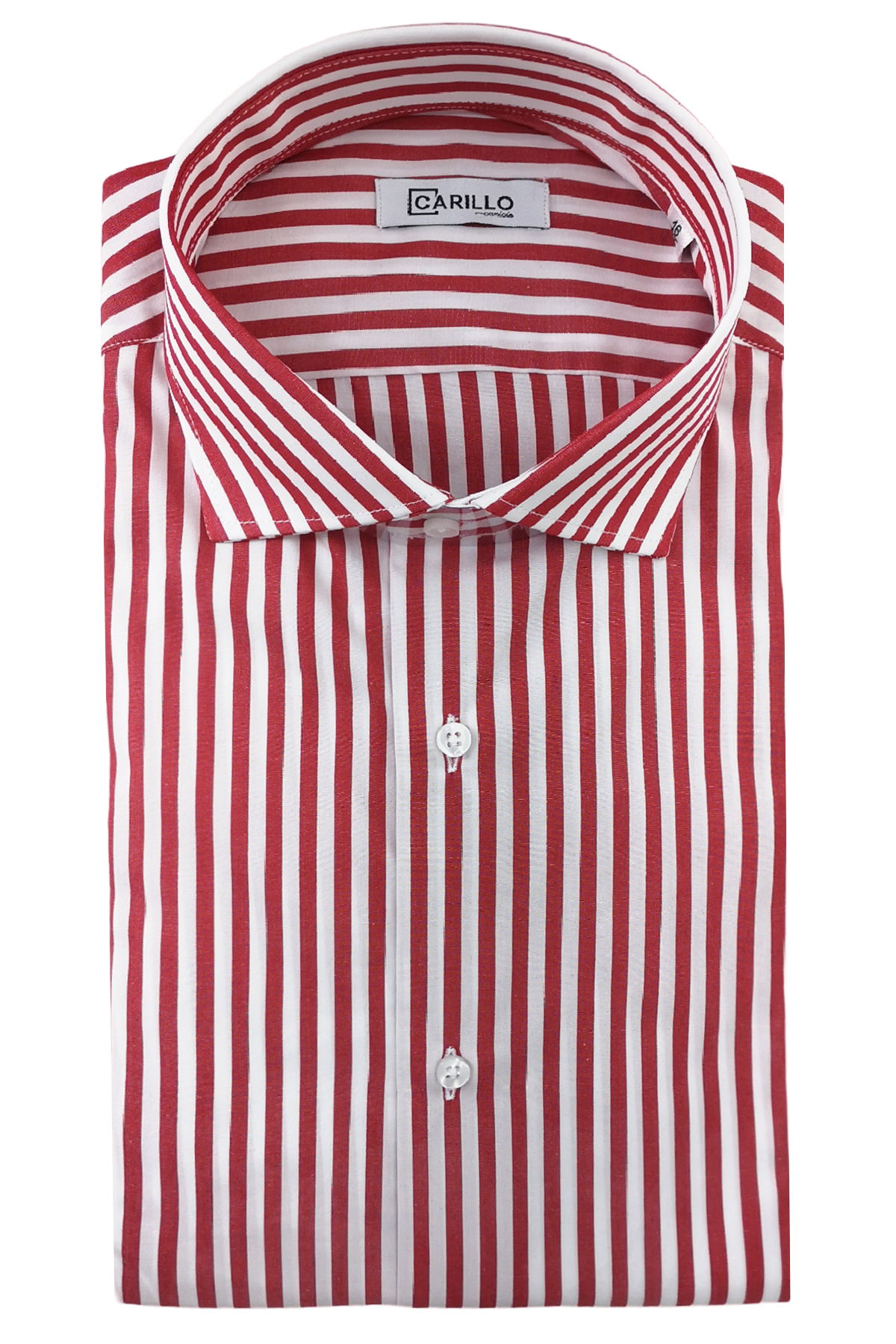 Camicia Uomo riga media 100% cotone collo semi francese Regular Fit made in italy Casual e Elegante