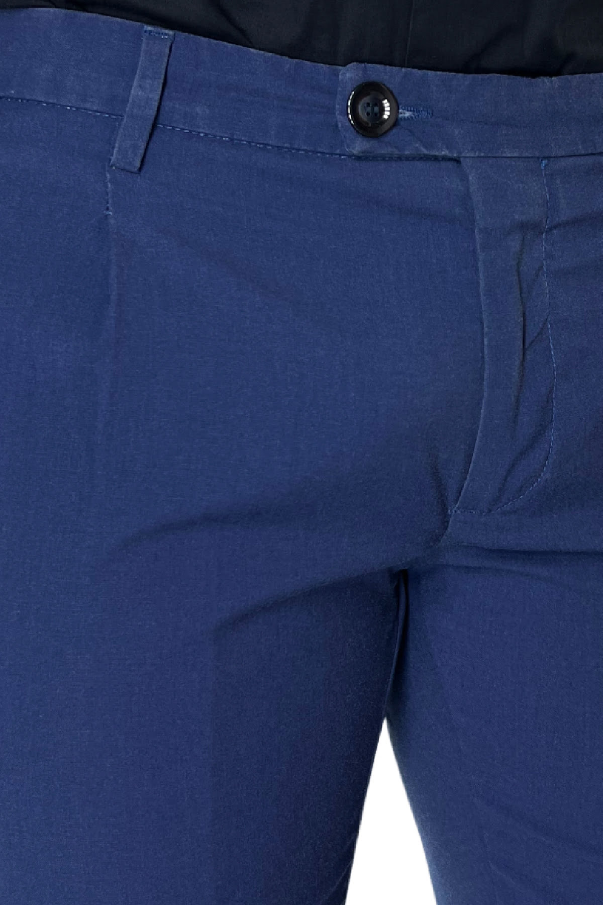 Pantalone uomo bluette in cotone tasca a filo slim fit sartoriale con pence