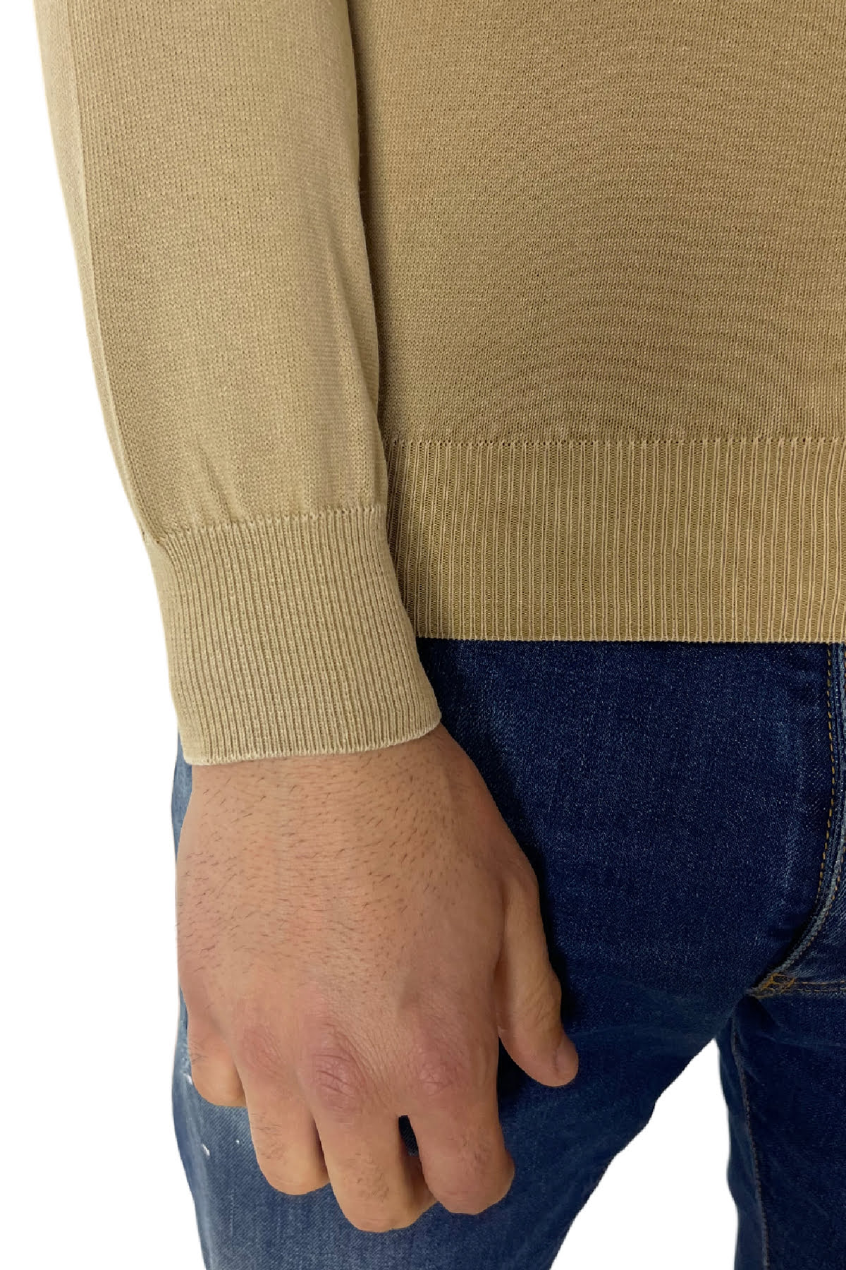 Polo da uomo Manica lunga in cotone 100% leggermente elastica Made in Italy