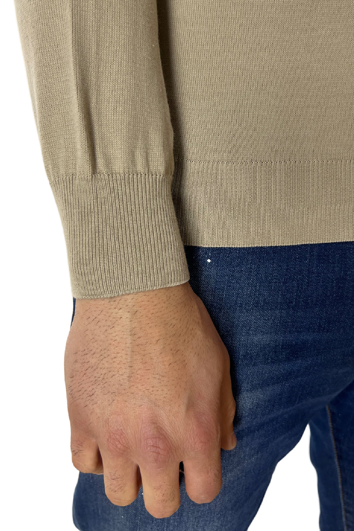 Maglioncino girocollo da uomo manica lunga in cotone 100% made in Italy