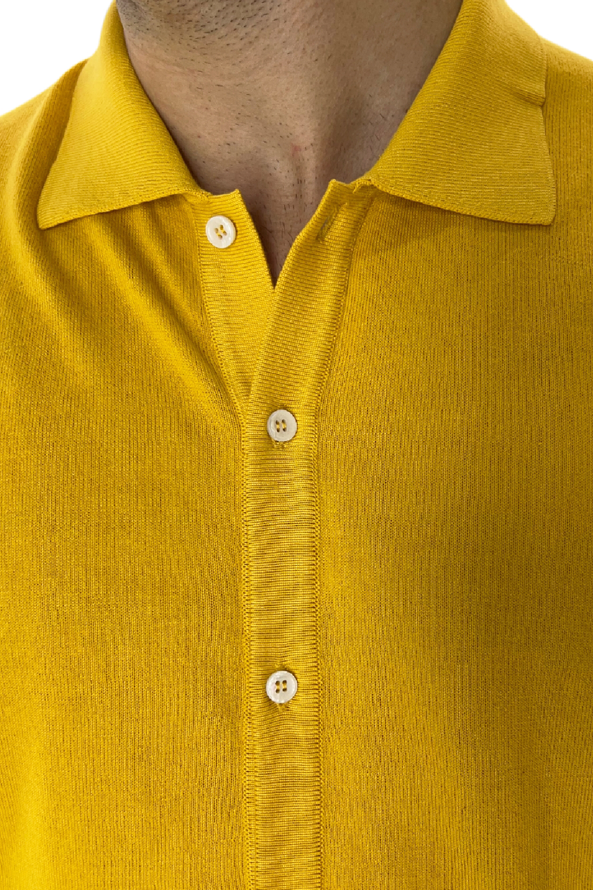 Polo da uomo Mezza manica in cotone 100% Chiusura camicia Made in Italy