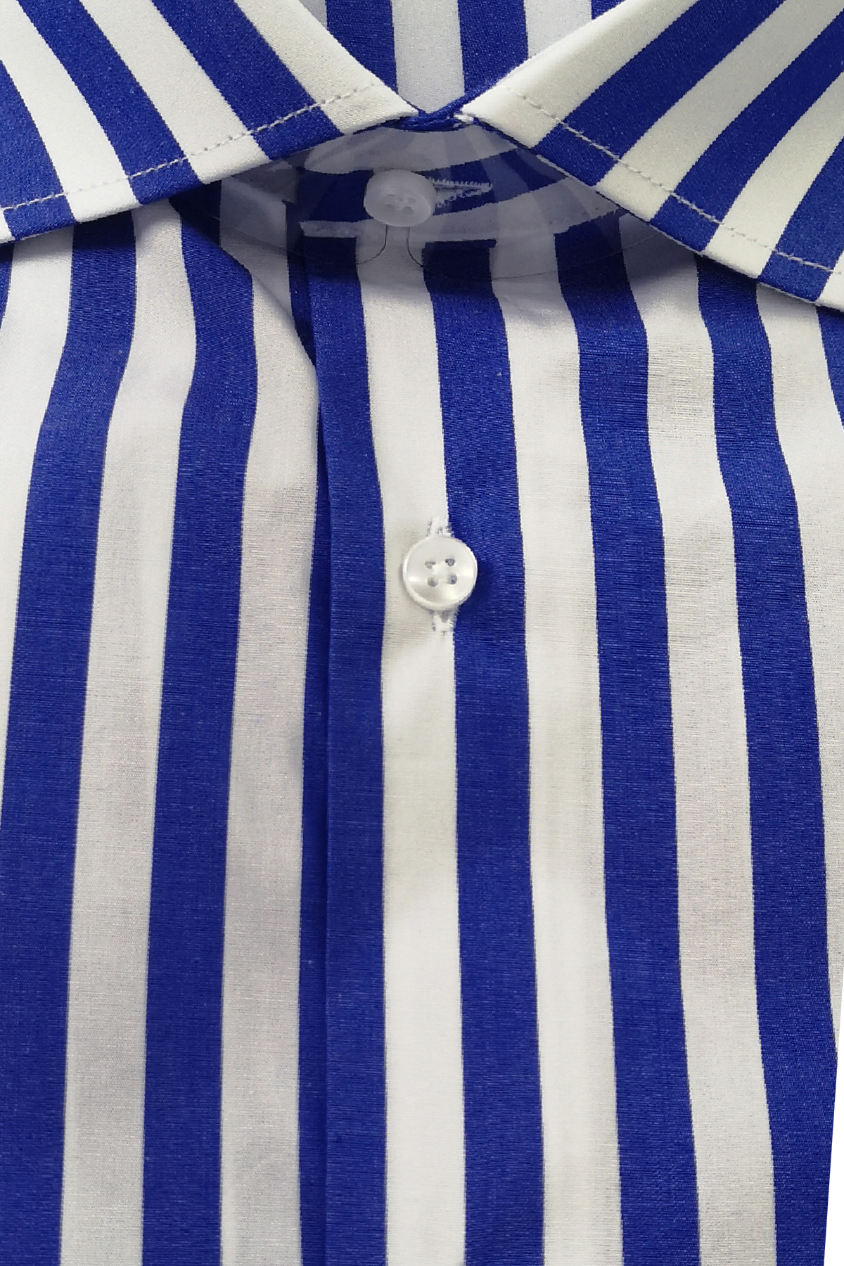 Camicia Uomo Righe Larghe regular fit 100% cotone Collo semi francese Made In Italy