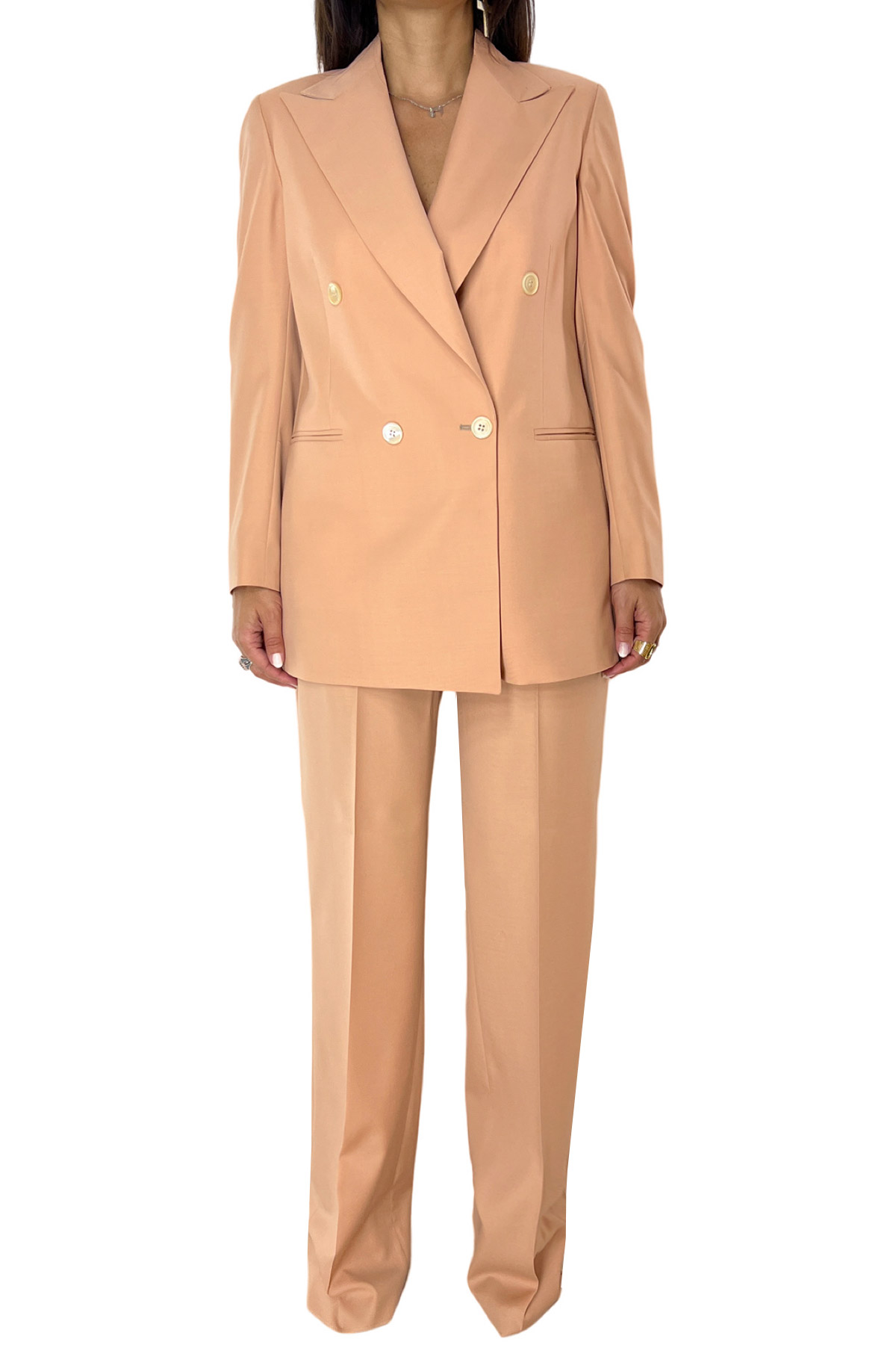 Tailleur donna doppiopetto 60 Lana Super120 s 40 poliestere Holland Sherry Pesca Carillo Moda Abbigliamento uomo e donna scarpe e accessori