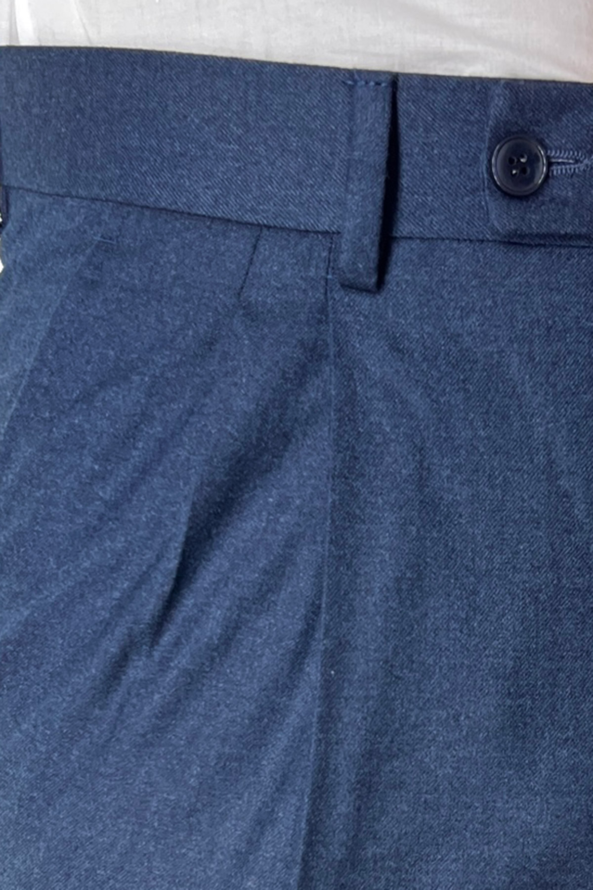 Pantalone uomo vita alta denim in lana Holland & Sherry tasca america con doppia pinces