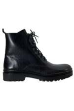 Anfibi da uomo neri in vera pelle con cerniera laterale suola a carrarmato made in italy Carillo Moda Abbigliamento uomo e donna scarpe e accessori